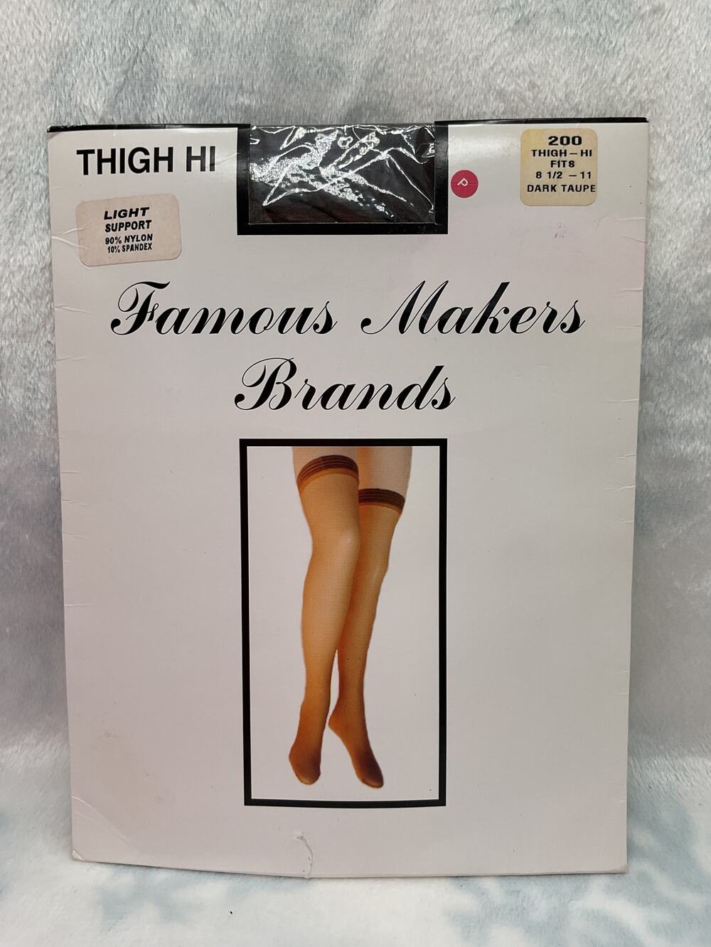 Famous Makers Brands Thigh Hi Dark Taupe Nylon Stockings
